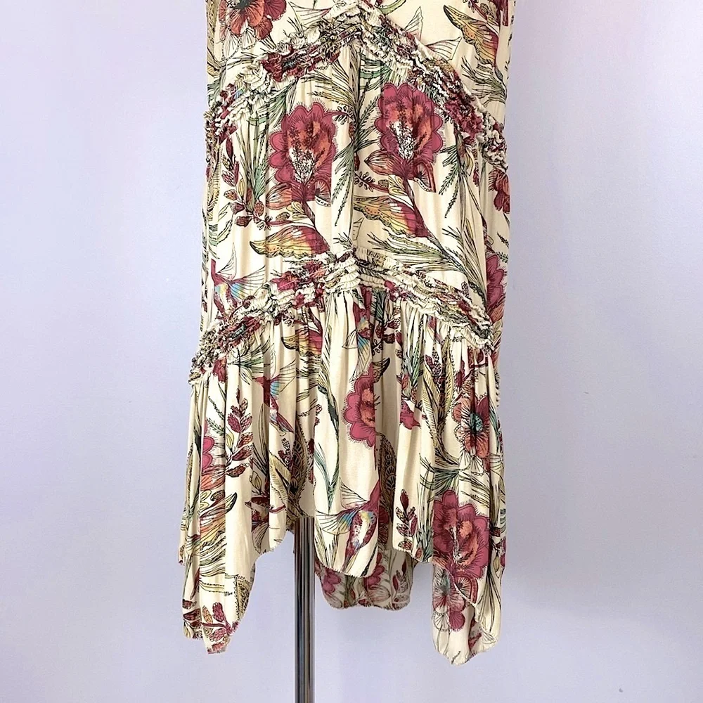 Free People Haze Tank Top with Hummingbirds size small